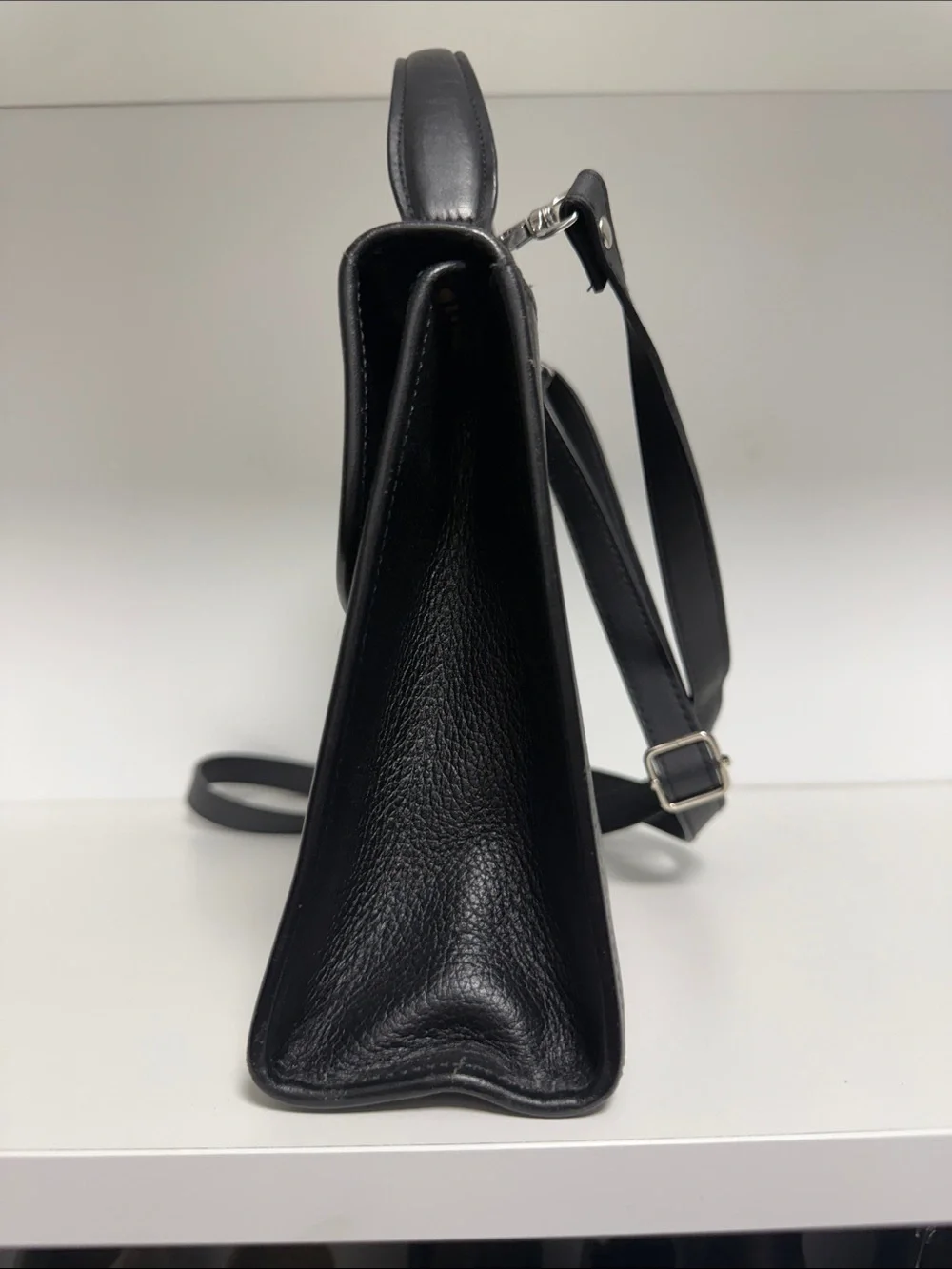 Burberry Black Pebbled Leather Top-Handle Satchel